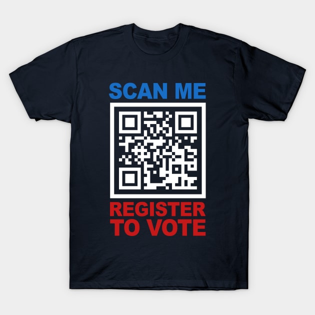 Register To Vote QR Code T-Shirt by TextTees